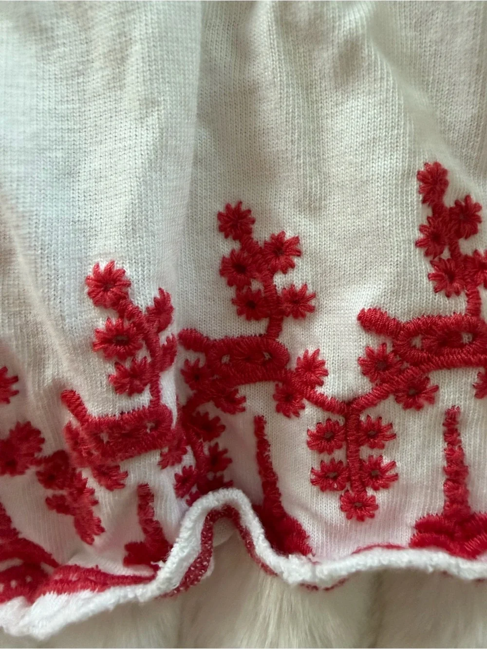 Ralph Lauren White Tiered Dress with Red Embroidery and Bloomers